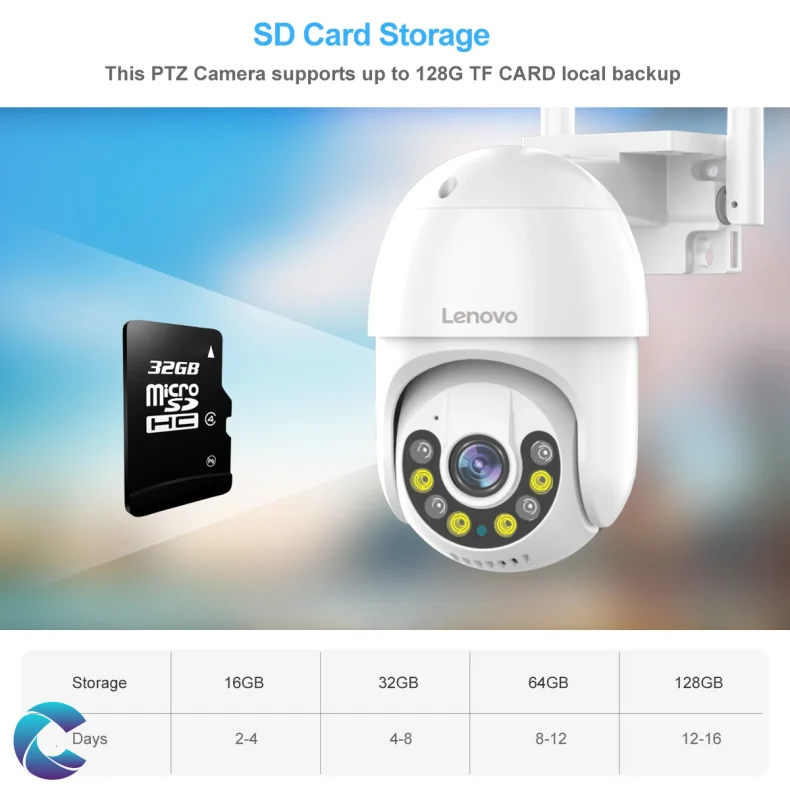 Lenovo 3MP PTZ Wifi Kamera