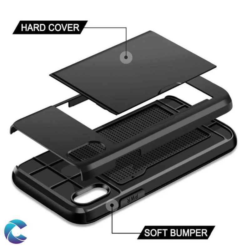 Iphone 11 Design Cover Hvid indbygget kortholder