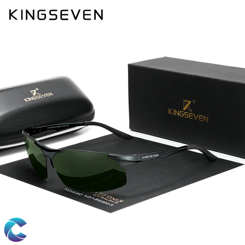 Kingseven Solbrille Black Green Alu.