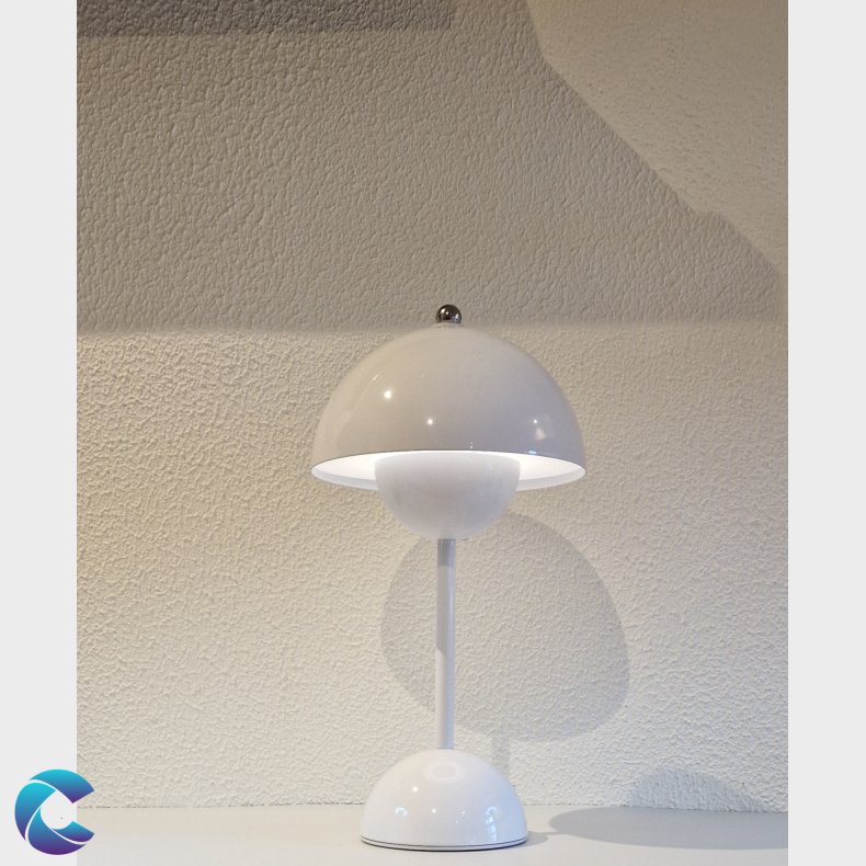 Batteri Bordlampe Blank Hvid.