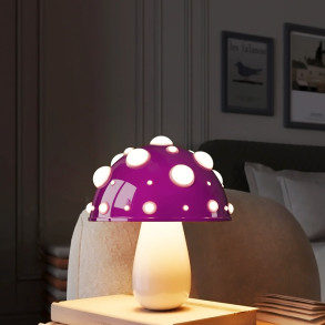 Mushroom Bordlampe Genopladelig Batteri Bla Hvid Lamper Lys Cooltekwebshop