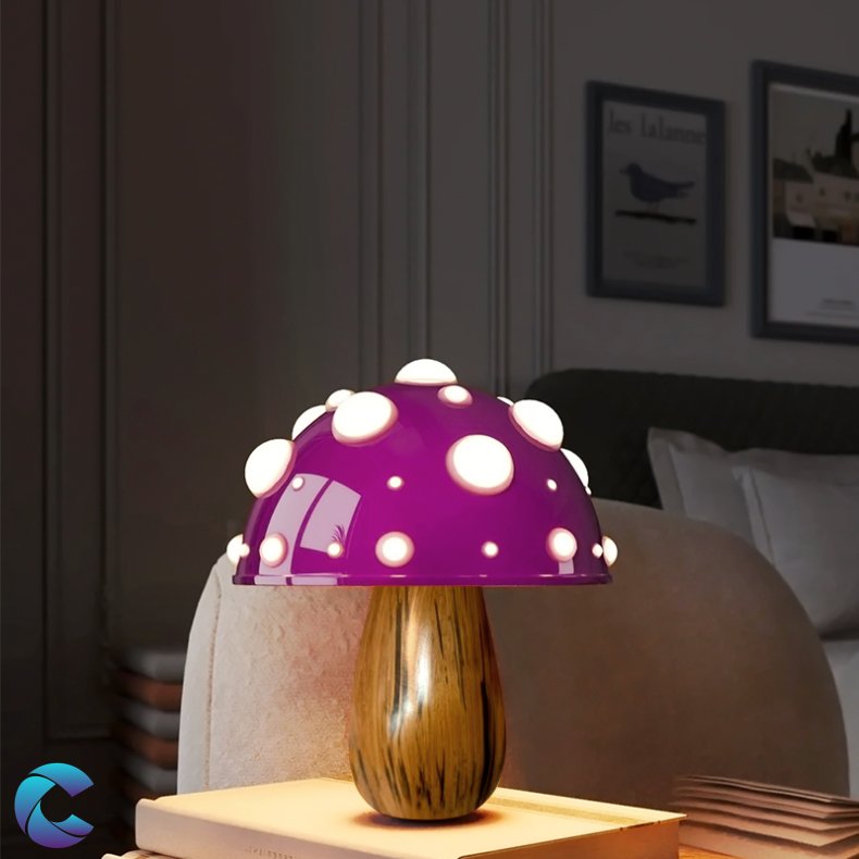 Paddehat Bordlampe Trlook Genopladelig Batteri Wood/Lilla
