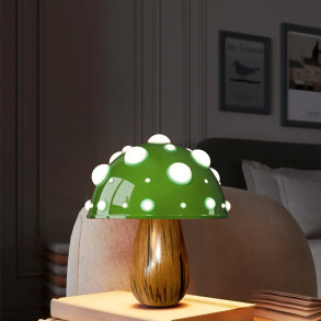 Paddehat Bordlampe Trlook Genopladelig Batteri Wood/Grn