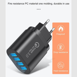USB 3.0 4 Port Quick Lader Hvid