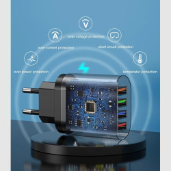 USB 3.0 4 Port Quick Lader Hvid