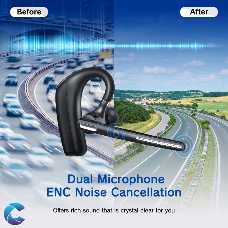 G6 Bluetooth 5,0 Headset 100 Timer. Inkl Vindhtte.