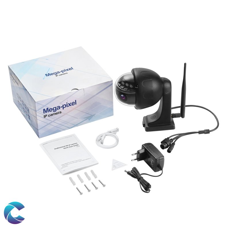 Megapixel 4k PTZ Wi-Fi Metalhus Sort