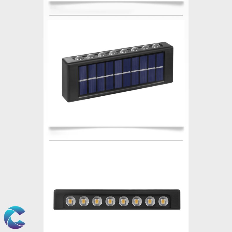 Solcelle udendrs vglampe 8 Led 2stk.