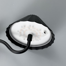 Vglampe med genopladelig batteri sort metal.