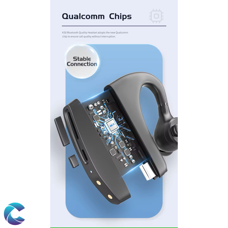 Bluetooth Headset K30 inkl. Vindhtte.