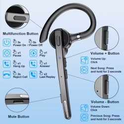 New Bee M53 Bluetooth Headset inkl vindhtte.