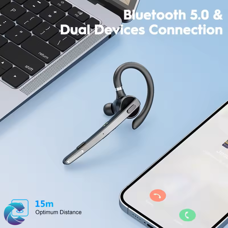 New Bee M53 Bluetooth Headset inkl vindhtte.