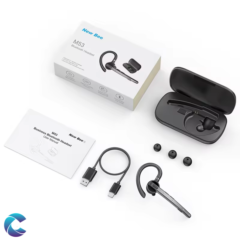 New Bee M53 Bluetooth Headset inkl vindhtte.