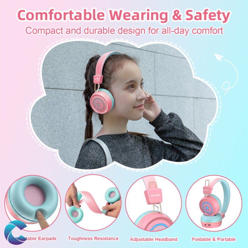 New Bee Kh22B Hretelefoner Pink