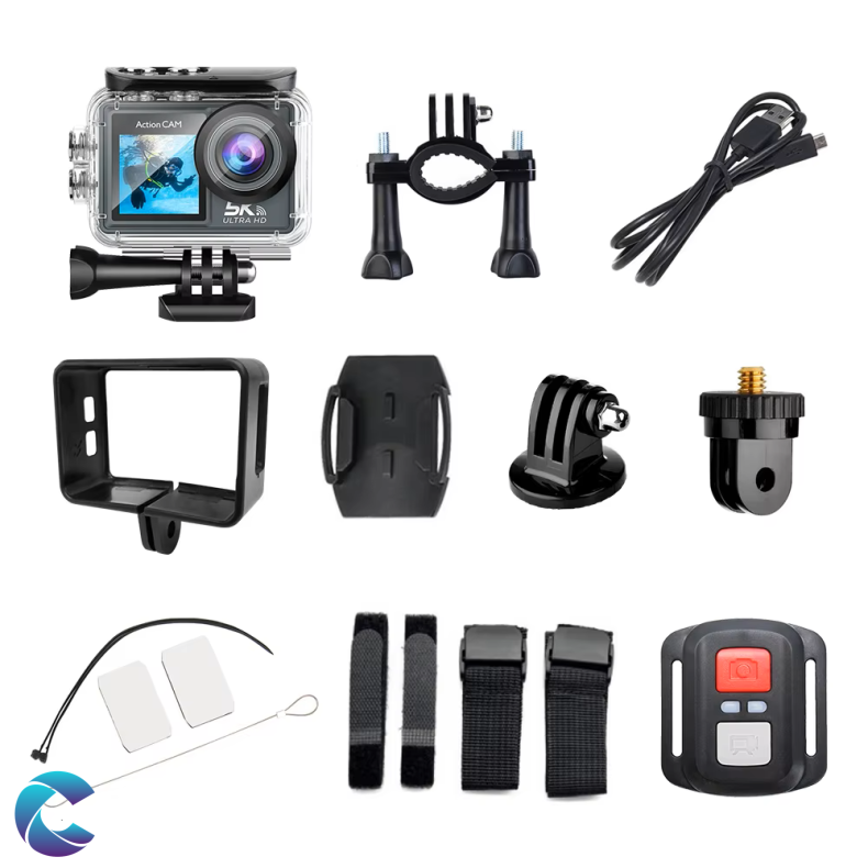  Wifi 5K Action Kamera med tilbehr.