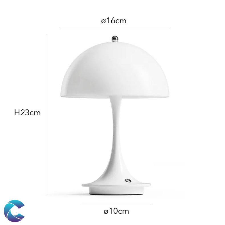 Genopladelig Batteribordlampe metal Hvid