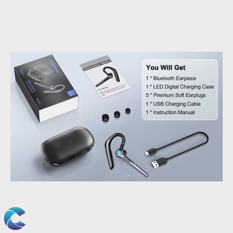 G3 Bluetooth Headset inkl. Ladeboks og vindhtte