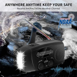 Ndradio 5000 mAh Powerbank og solceller sort.