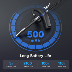 G6 Bluetooth 5,0 Headset 100 Timer. Inkl Vindhtte.