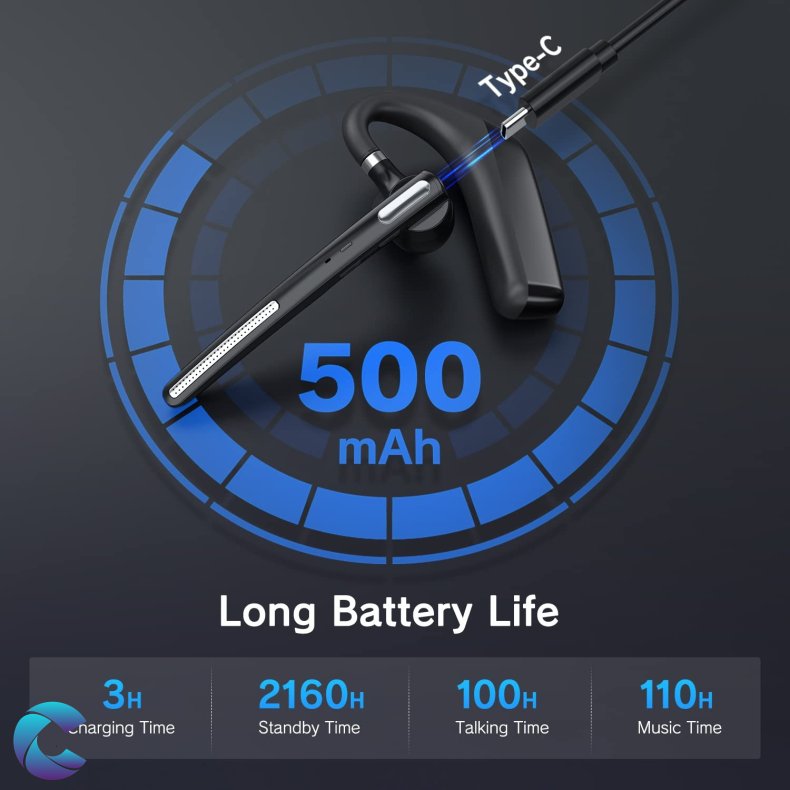 G6 Bluetooth 5,0 Headset 100 Timer. Inkl Vindhtte.