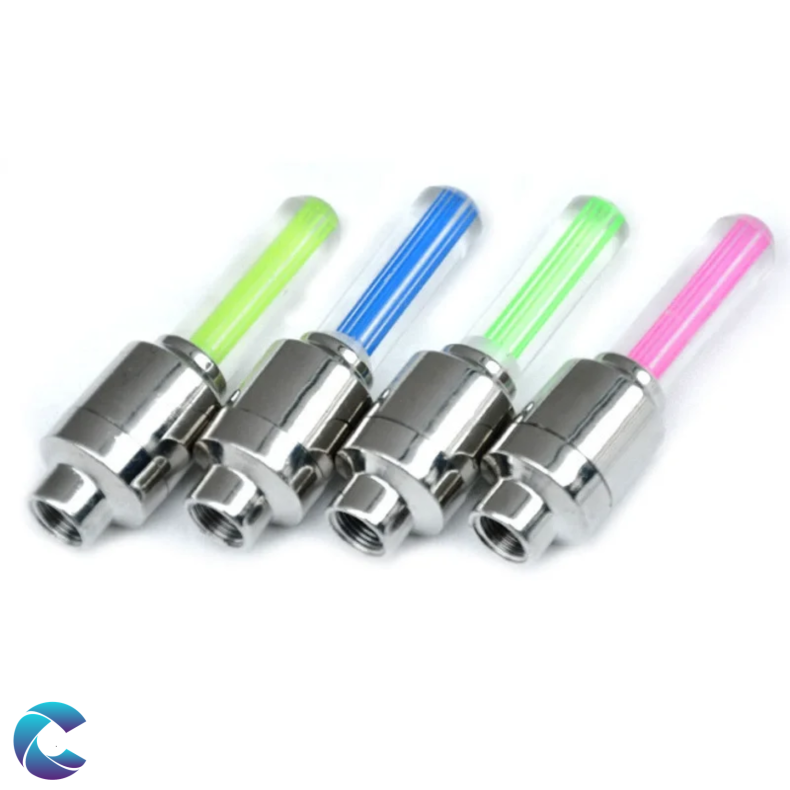 Luftventil Led Lys til cykel og bil 2 stk. pakning.