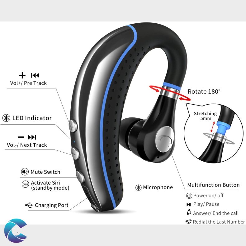 A8 Single Bluetooth Headset
