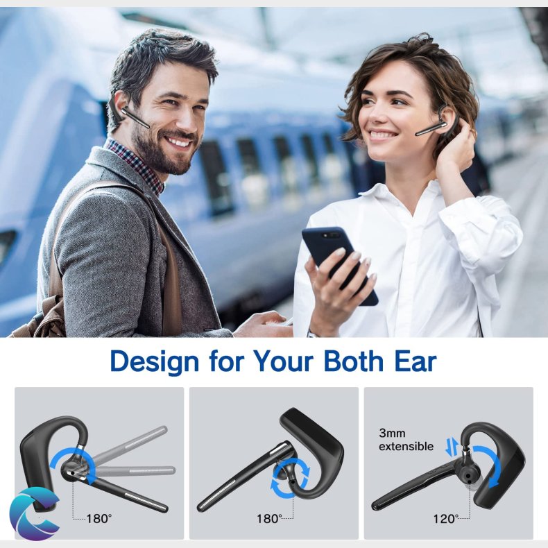 G6 Bluetooth 5,0 Headset 100 Timer. Inkl Vindhtte.