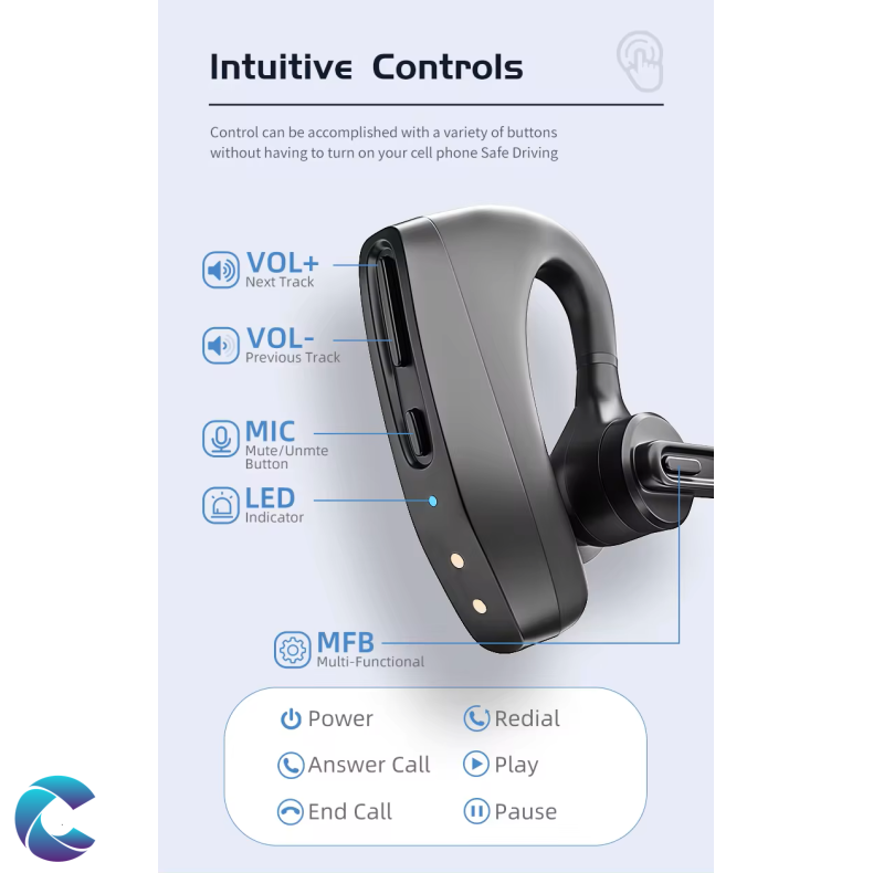 Bluetooth Headset K30 inkl. Vindhtte.