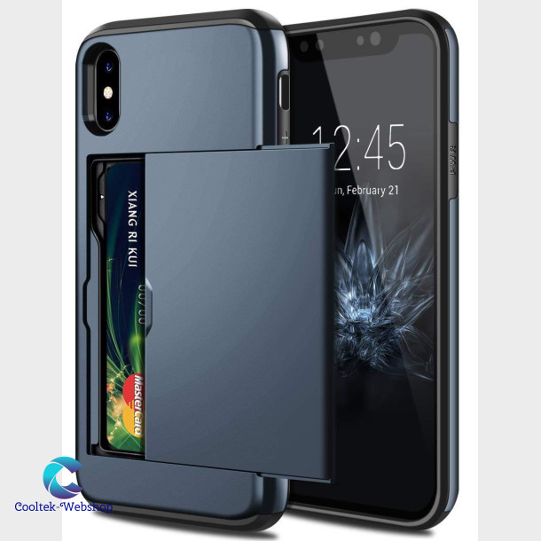 Iphone 11 Design Cover Navy Blue indbygget kortholder