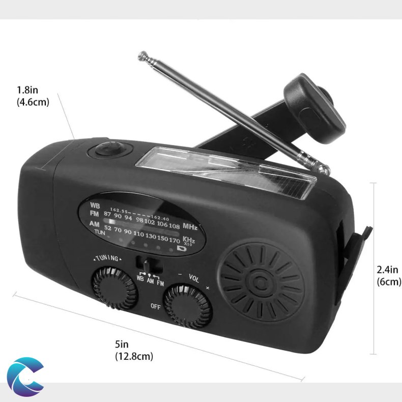 Ndradio 5000 mAh Powerbank og solceller sort.