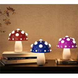Mushroom Bordlampe Genopladelig Batteri Lilla/Hvid
