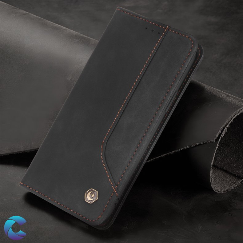 Iphone 12 Pola Lder Flipcover Sort