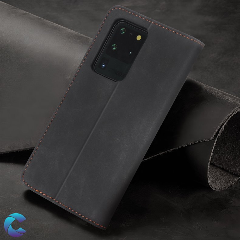 Iphone 12 Pola Lder Flipcover Sort