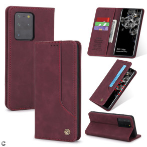 Iphone 12 Pola L�der Flipcover Burgundy
