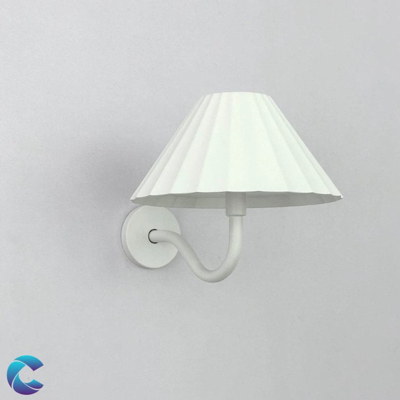 Vglampe med genopladelig batteri hvid metal.