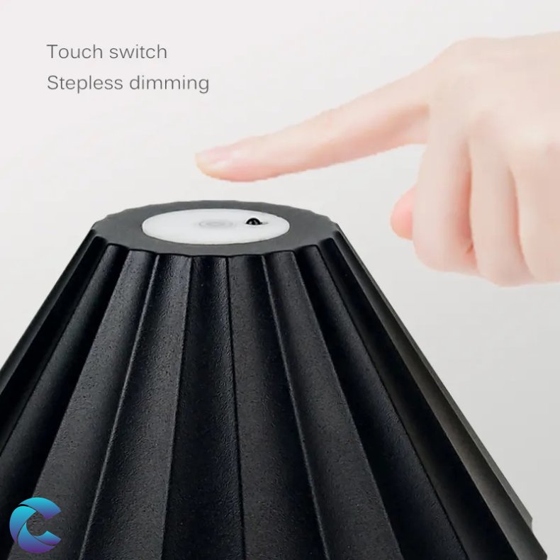 Vglampe med genopladelig batteri sort metal.