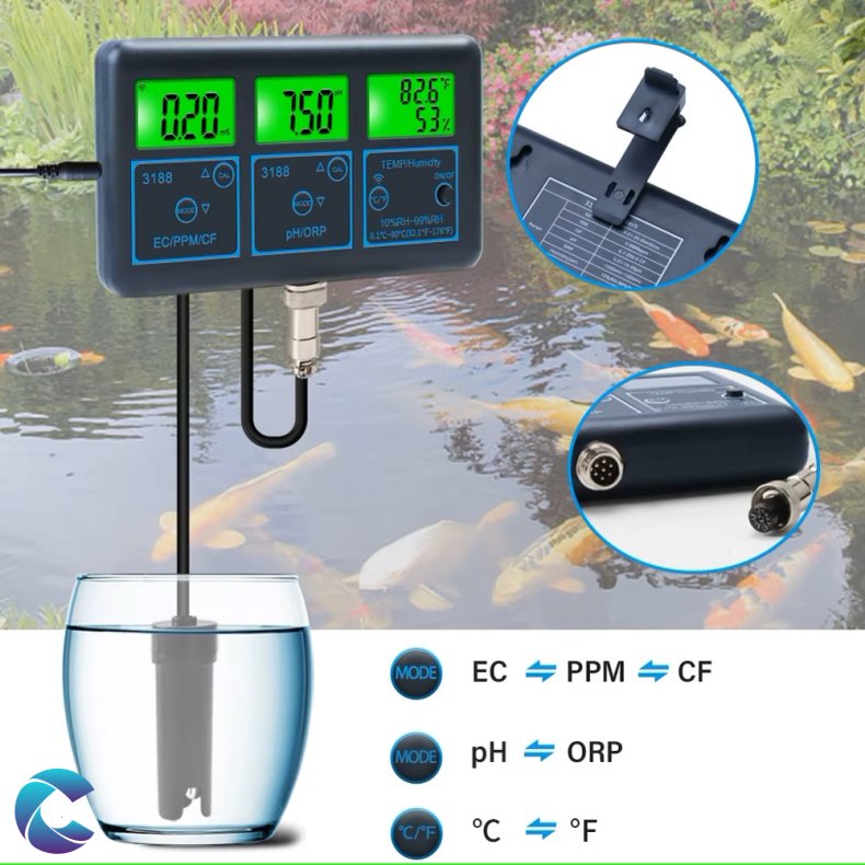 Vandkvalitet mler, wifi, tuya App 7 i en