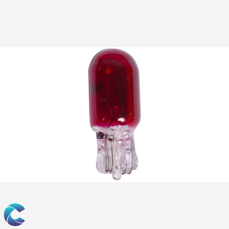 W5W T10 P�re, 5w-12volt Glassokkel R�d 2 stk.